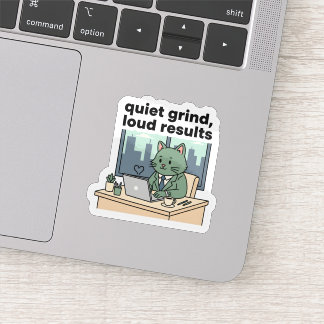 I’m Building a New Me Sticker Cute Cat Motivation