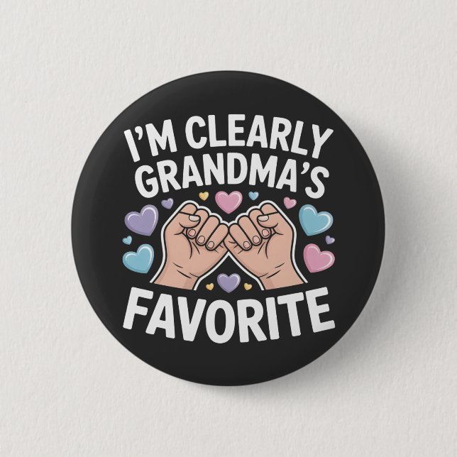 I’m Clearly Grandma’s Favorite funny grandkid Button (Vorderseite)