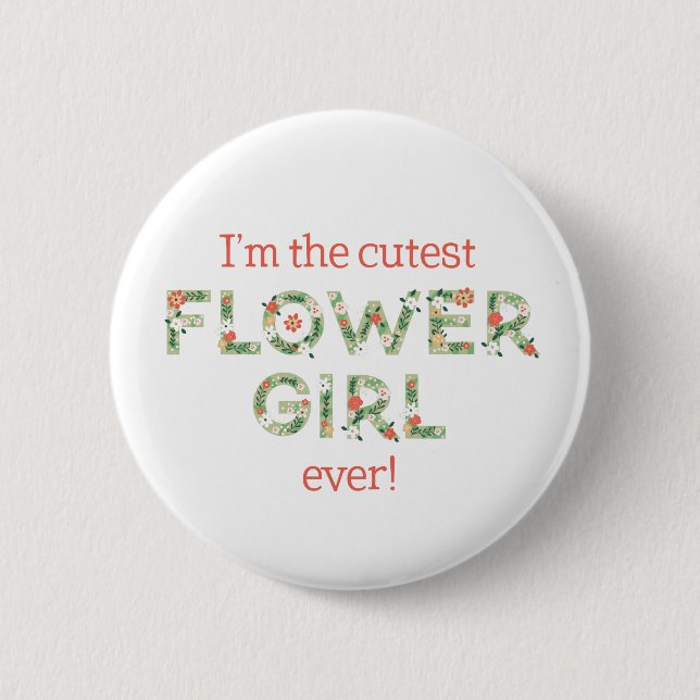 I’m Cutest Flower Girl Wedding Party Button (Vorderseite)