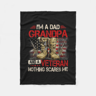 I’m Dad Grandpa And A Veteran American Flag Fleecedecke
