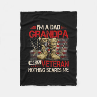 I’m Dad Grandpa And A Veteran American Flag Fleecedecke