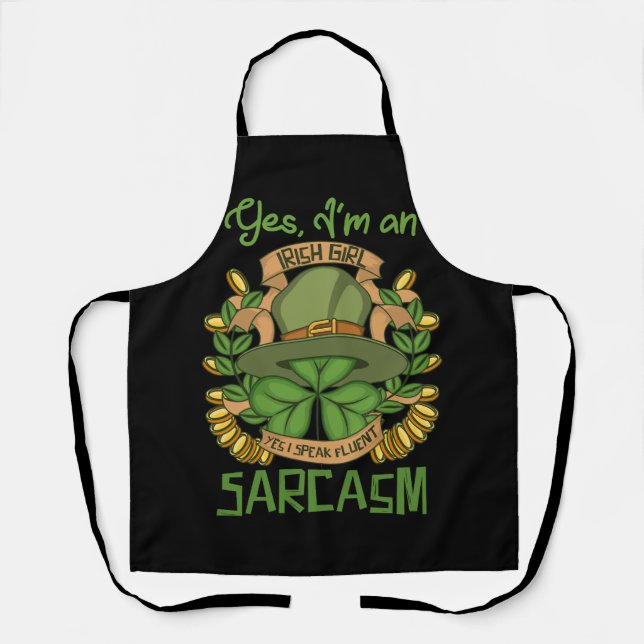 I_m Ein irisches Mädchen ich spreche Fluent Sarcas Schürze (Vorderseite)