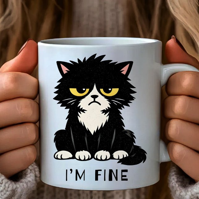 I’m Fine - Funny cat mug Kaffeetasse (Von Creator hochgeladen)