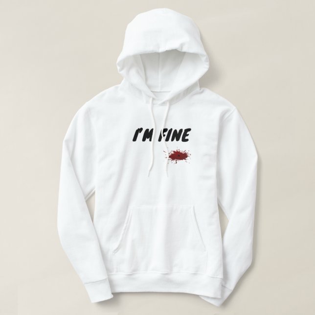 “I’m Fine” Minimalist Hoodie – Emotional Aesthetic (Design vorne)
