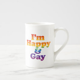 “I’m Happy & Gay” Mug – Bold Pride Latte Cup  Prozellantasse
