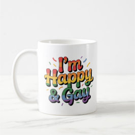 “I’m Happy & Gay” Mug – Funny, Proud & Fabulous Kaffeetasse