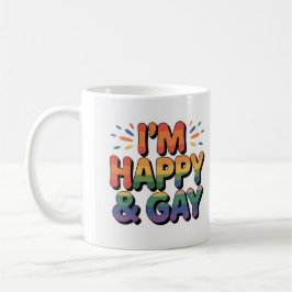 “I’m Happy & Gay” Pride Mug – We Are All Mugs Kaffeetasse