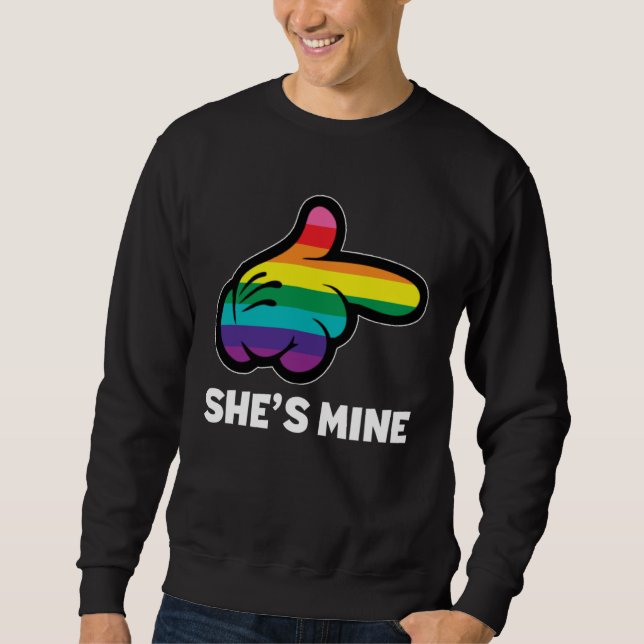 I m Hers Rainbow Lesbian Couple LGBT Pride Matchin Sweatshirt (Vorderseite)