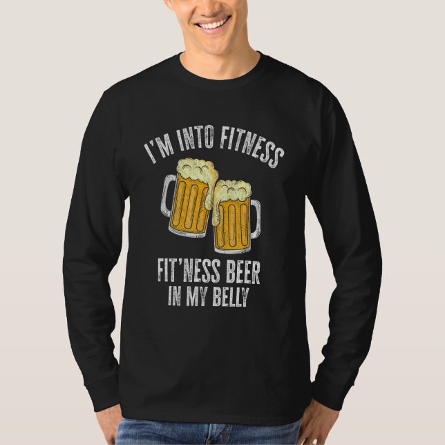 I m Into Fitness  Beer Gym Workout  Drinking Dad T-Shirt (Vorderseite)