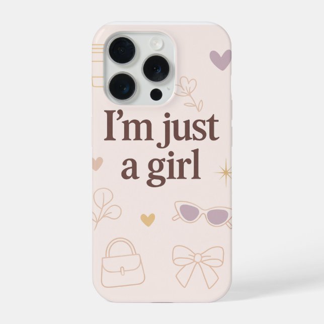 I’m Just a Girl Aesthetic iPhone 15 Pro Case  Hülle (Rückseite)
