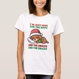 I’m Just Here for the Naps and Snacks Cute Dog  T-Shirt