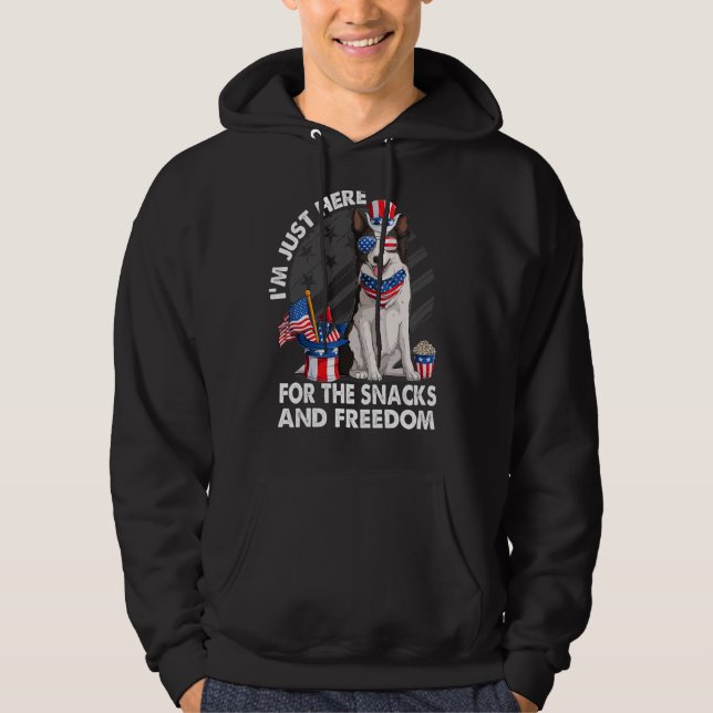 I m just here for the snack & freedom border colli hoodie (Vorderseite)