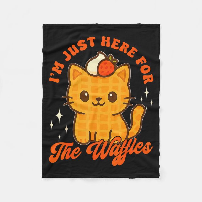 I’m Just Here For The Waffles Cute Cat Food Lover  Fleecedecke (Vorderseite)