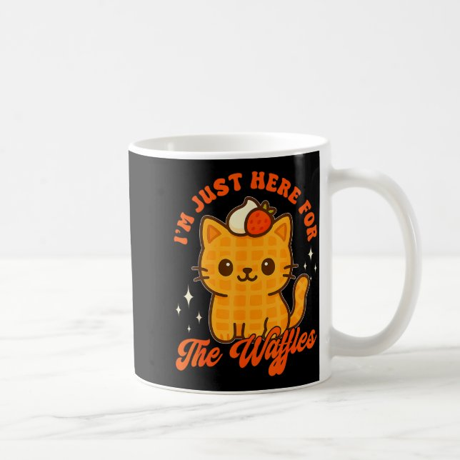 I’m Just Here For The Waffles Cute Cat Food Lover  Kaffeetasse (Rechts)