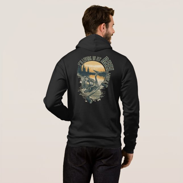 I’m Living in My | Funny Fisherman Gift | Outdoor  Hoodie (Schwarz voll)