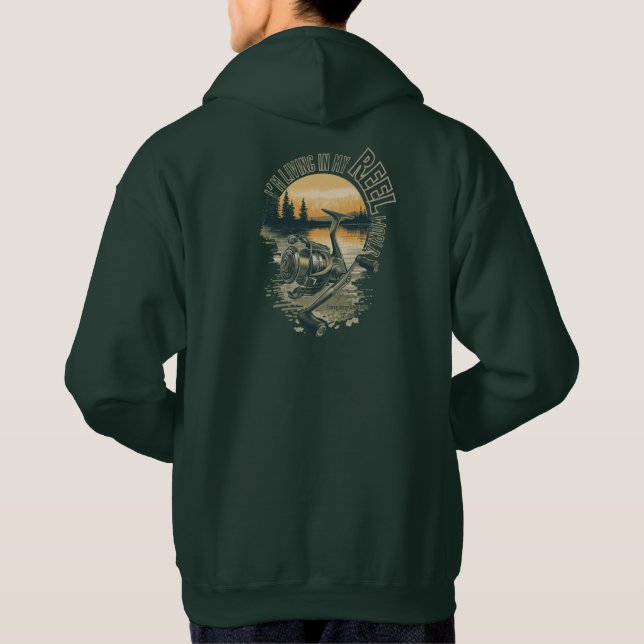 I’m Living in My | Funny Fisherman Gift | Outdoor  Hoodie (Rückseite)