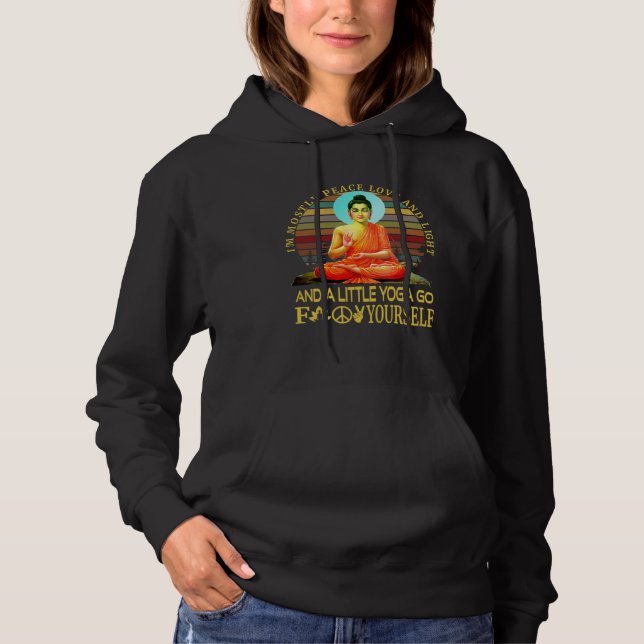 I m mostly peace love light and a little go Retro  Hoodie (Vorderseite)