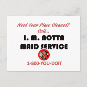 I.M. Notta Maid Service Postkarte
