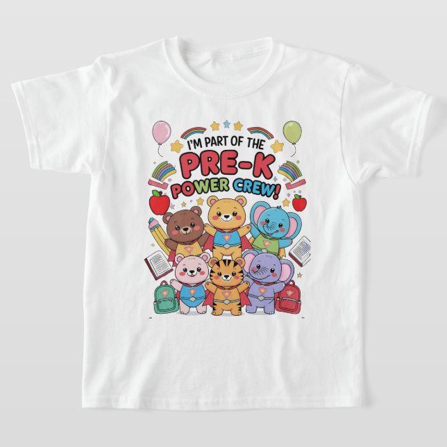 "I’m Part of the Pre-K Power Crew!" – Kids T-Shirt (Ablage )