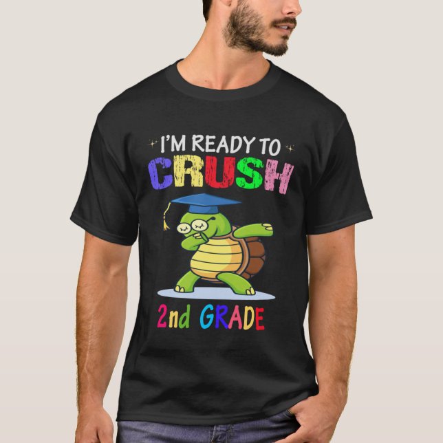 I m Ready To Crush 2nd grade Dabbing turtle Girls  T-Shirt (Vorderseite)