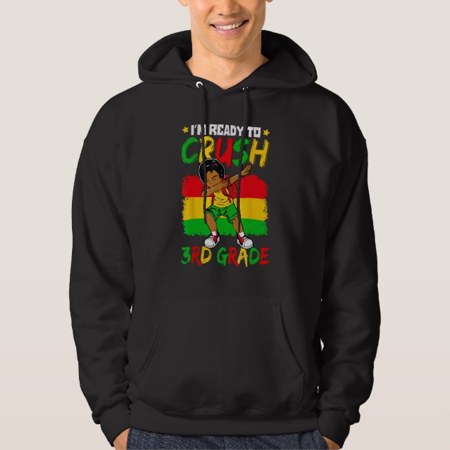 I m Ready To Crush 3rd Grade Cute Dabbing Black Bo Hoodie (Vorderseite)