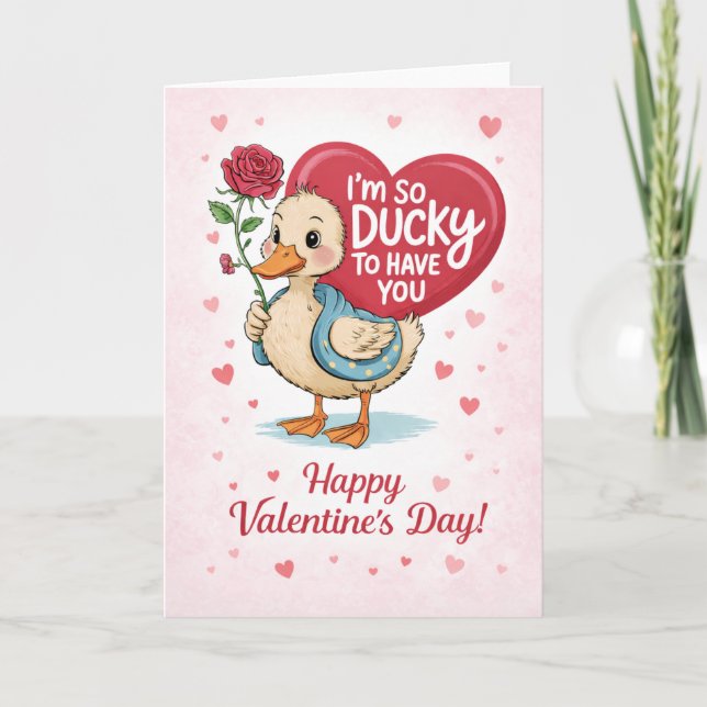 I’m So Ducky to Have You Valentine’s Day Card Karte (Vorderseite)
