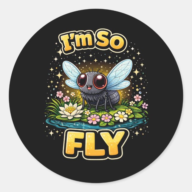 I’m So Fly Runder Aufkleber (Vorderseite)