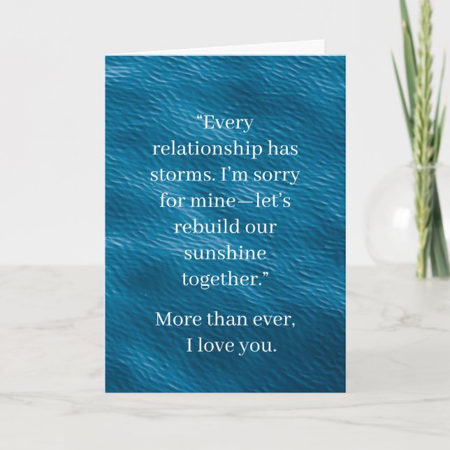 I’m Sorry Relationship Card | Elegant Apology Karte (Vorderseite)