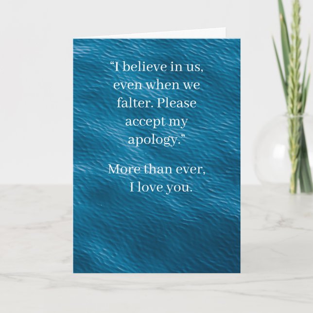 I’m Sorry Relationship Card | Elegant Apology Karte (Vorderseite)