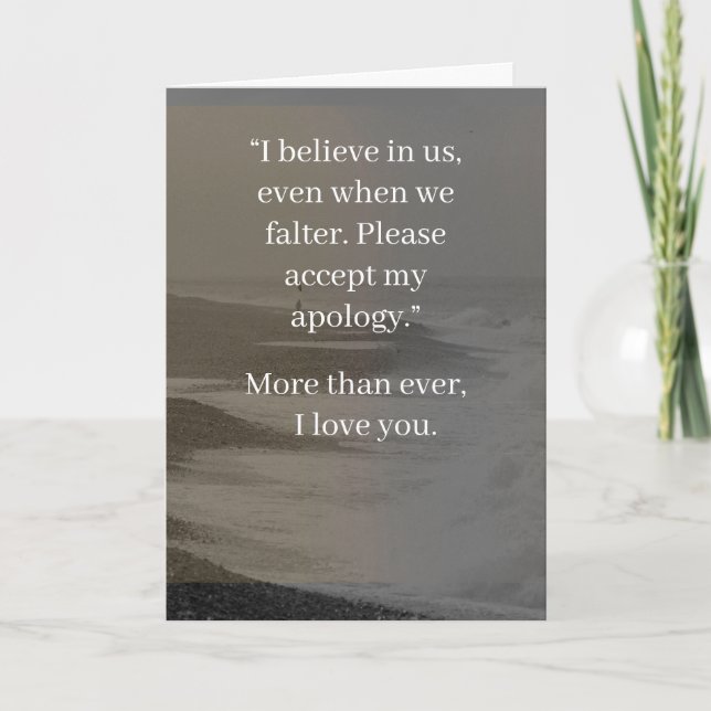 I’m Sorry Relationship Card | Elegant Apology Karte (Vorderseite)