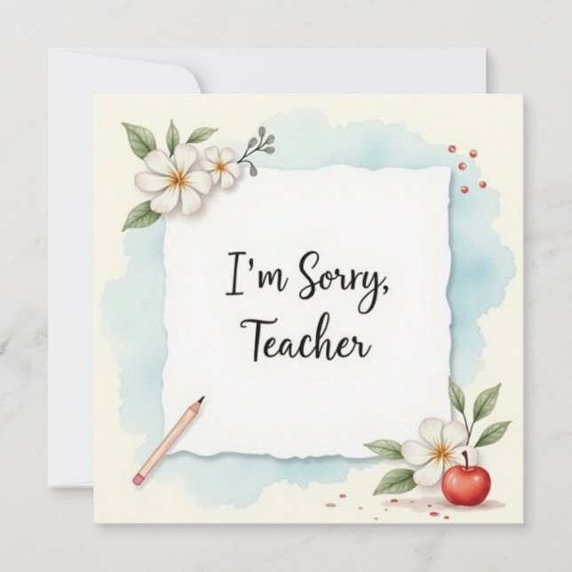 I’m Sorry Teacher Greeting Karte (Vorderseite)