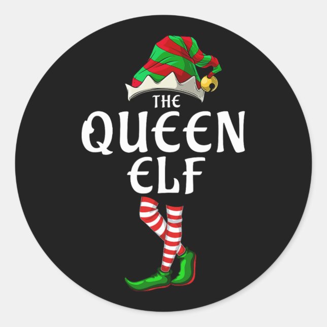 i m the queen elt Shirt passend Weihnachtscostu Runder Aufkleber (Vorderseite)