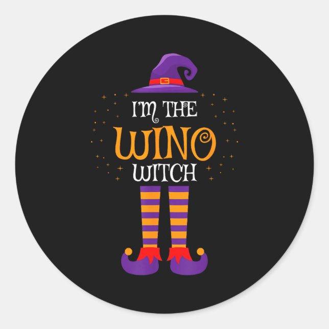 I’m The Wino Witch Halloween Family Matching Group Runder Aufkleber (Vorderseite)