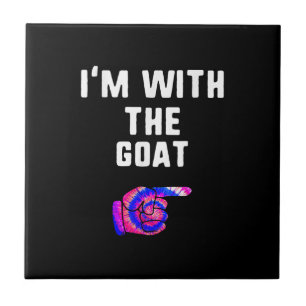 I’m With Goat Tie Dye Halloween Matching Pärchen Fliese