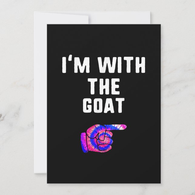 I’m With Goat Tie Dye Halloween Matching Pärchen Save The Date (Vorderseite)