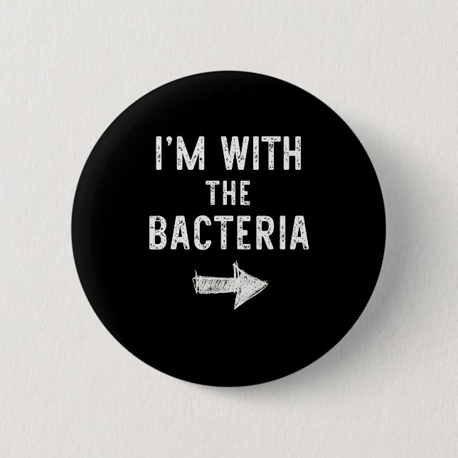 I’m With The Bacteria Funny Halloween Couple Costu Button (Vorderseite)