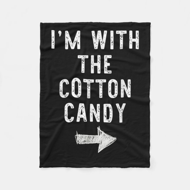 I’m With The Cotton Candy Funny Halloween Couple C Fleecedecke (Vorderseite)