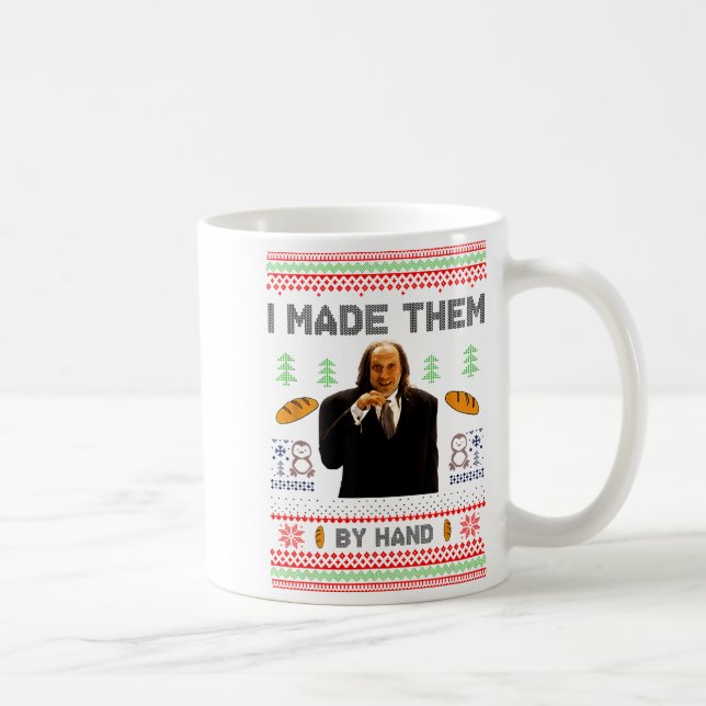 I Made Them By Hand Funny Ugly Sweater  Kaffeetasse (Rechts)