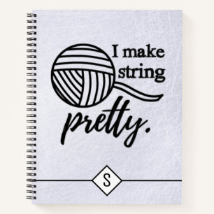 I Make String Hübsch Typografy Crafts + Garne Notizbuch