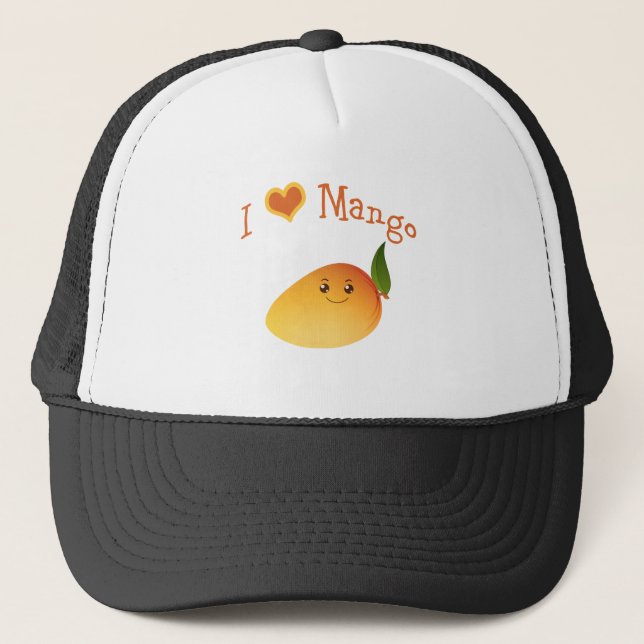 I Mango des Herz-(Liebe) Truckerkappe (Vorderseite)