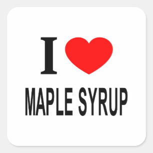 I ❤️ MAPLE SYRUP I LIEBE MAPLE SYRUP I HERZMAPLE QUADRATISCHER AUFKLEBER