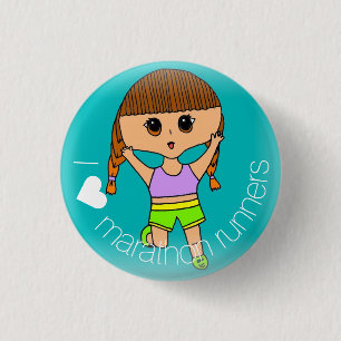♥ I Marathon-Läufer-Knopf Button