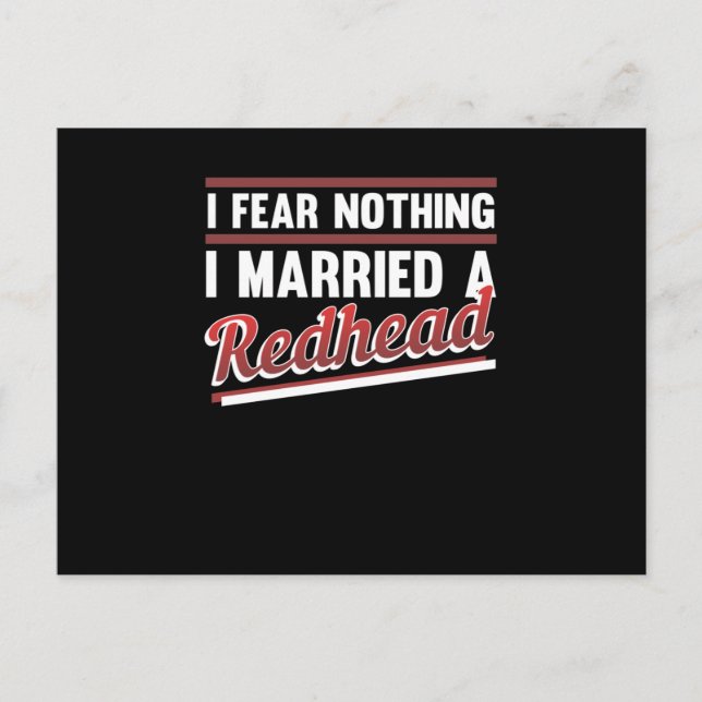 I Married A Redhead Cute Red Hair Girls Women Postkarte (Vorderseite)