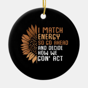 I Match Energy Empowerment African American Afro W Keramik Ornament