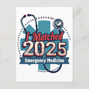 I Matched 2025 Emergency Medicine Postkarte