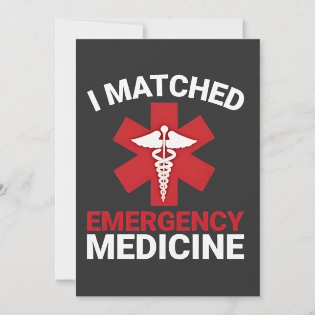 I Matched Emergency Medicine Abschluss Einladung (Vorderseite)