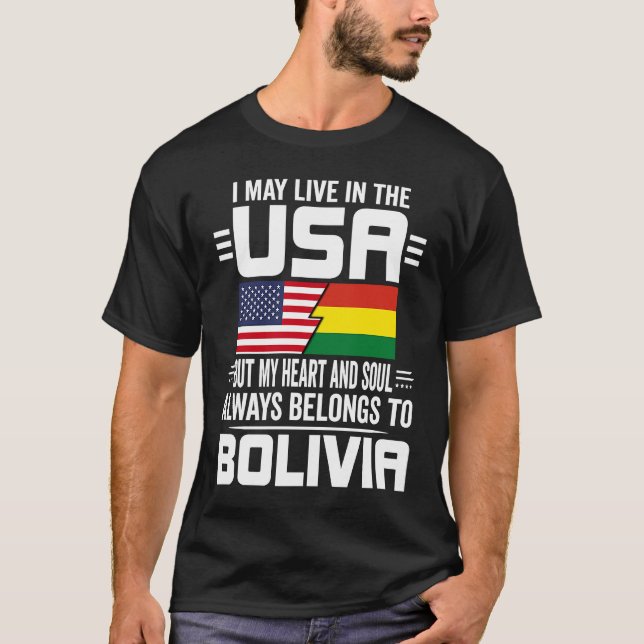 I May Live In USA But My Heart Always Belongs To B T-Shirt (Vorderseite)