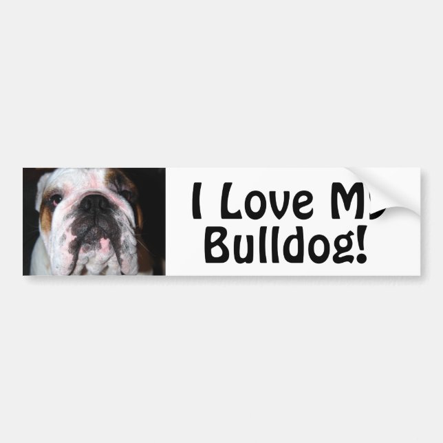 I meine Liebe, Bulldogge! Autoaufkleber (Vorne)