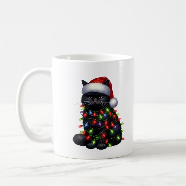 "I Meowed What I Meowed" Sassy Black Cat Mug Kaffeetasse (Links)