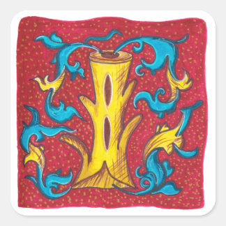 I - MINIATURE QUADRATISCHER AUFKLEBER